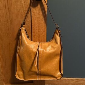 Genuine Leather Honey Colored HOBO Marley Shoulder Bag